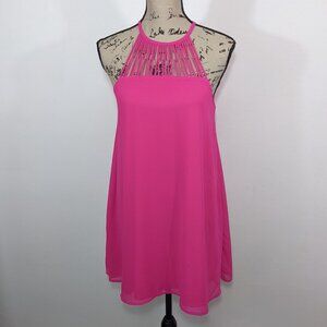 Lulus Barbie Core High Neck Mini Shift Dress Pink Size S